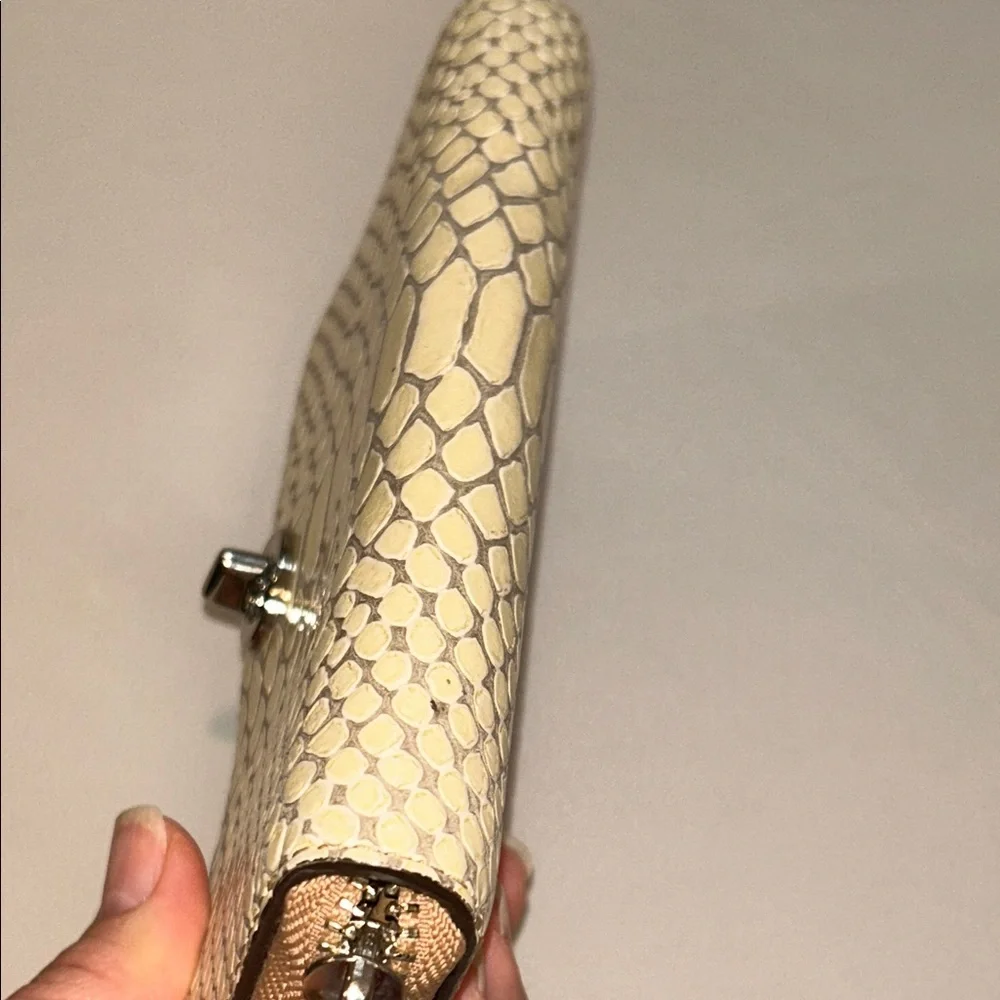 Coach Park Python Continental Long Wallet  Beige & Brown  Pte- owned